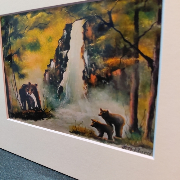 NWT - Yosemite - Mama Bear And Cubs 5x7 On A 8x10 Mat By Jack E. Stiddard - Picture 3 of 9